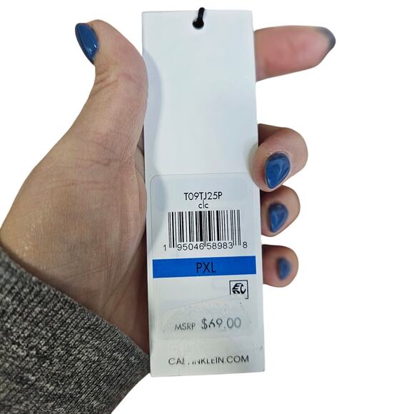 Calvin Klein NWT PXL Gold Floral Large Prints Tie Neck Bow Blouse. Career. Sexy - Picture 9 of 15